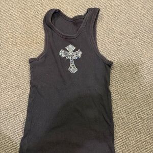 Y2K Cross Bedazzled Tank Top